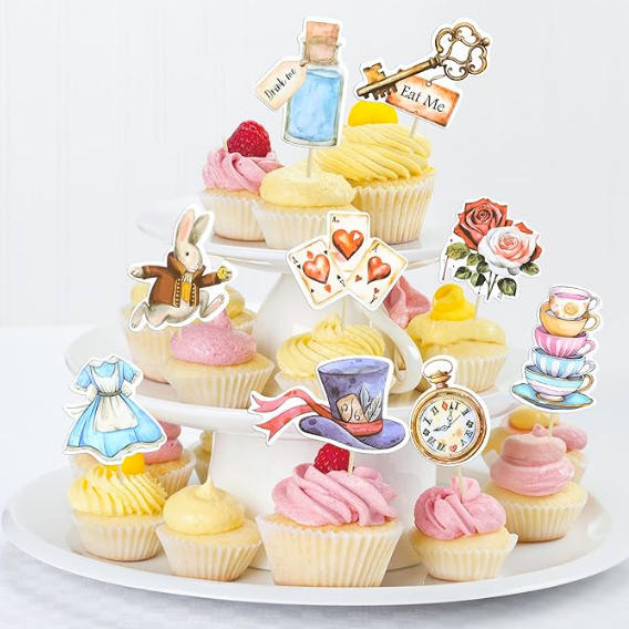 Cupcake Signs - Alice in Wonderland - Set of 9